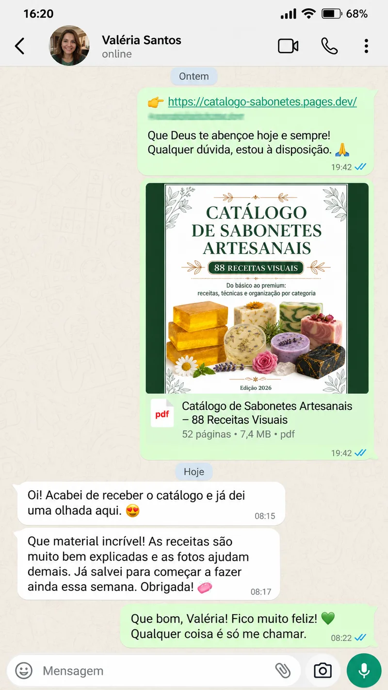 Depoimento de Valéria Santos sobre o Catálogo de Sabonetes Artesanais
