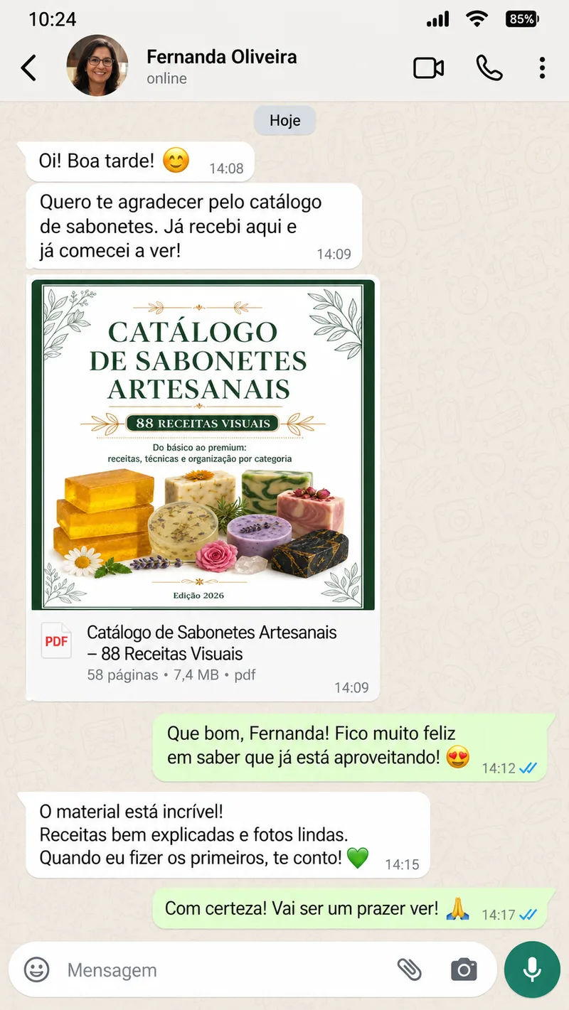 Depoimento de Fernanda Oliveira sobre o Catálogo de Sabonetes Artesanais