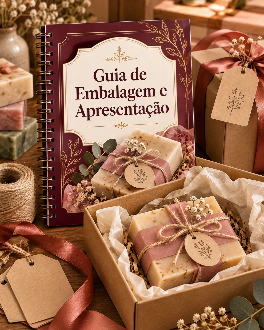 Capa do Guia de Embalagem e Apresentação para sabonetes artesanais