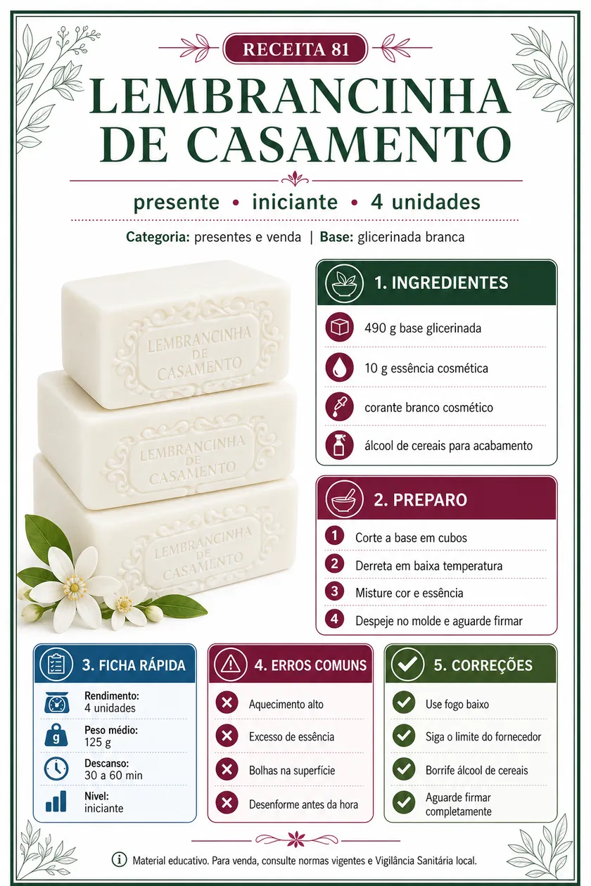 Receita visual para presentes e venda
