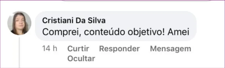 Depoimento de cliente sobre o material